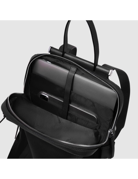 Zaino donna porta pc 14 in tessuto riciclato Piquadro Lyra – Nero - foto 7