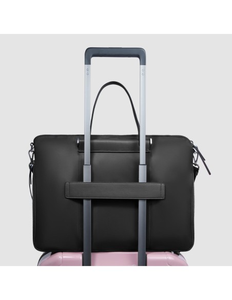 Borsa da lavoro donna sottile porta pc 15.6 Piquadro Lyra – Nero - foto 3