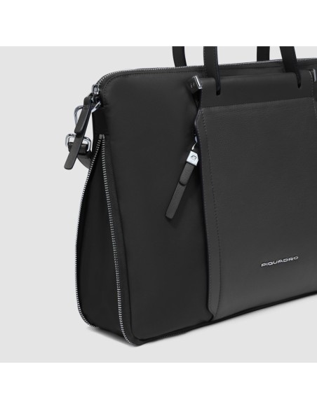 Borsa da lavoro donna sottile porta pc 15.6 Piquadro Lyra – Nero - foto 5