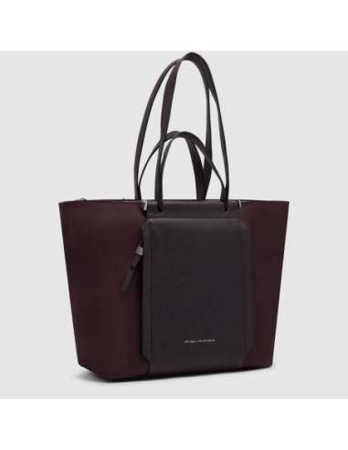 Borsa donna porta pc 14 in tessuto riciclato Piquadro Lyra – Bordeaux scuro - foto 2