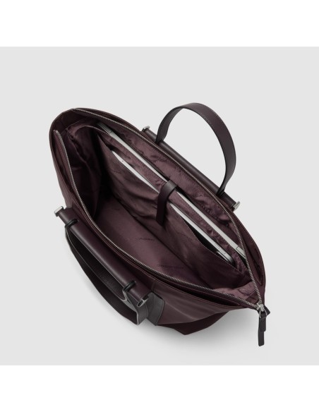 Borsa donna porta pc 14 in tessuto riciclato Piquadro Lyra – Bordeaux scuro - foto 4