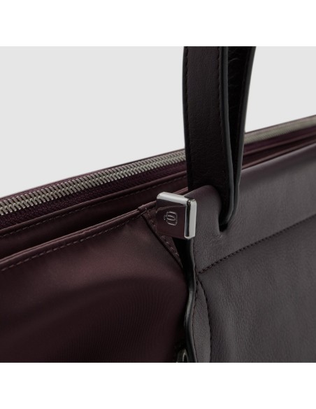 Borsa donna porta pc 14 in tessuto riciclato Piquadro Lyra – Bordeaux scuro - foto 6