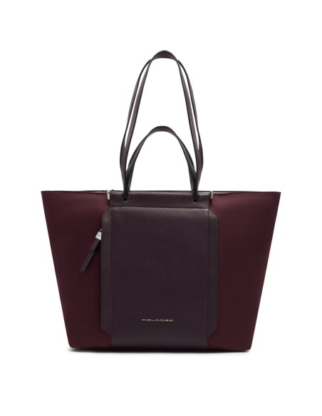 Borsa donna porta pc 14 in tessuto riciclato Piquadro Lyra – Bordeaux scuro - foto 7