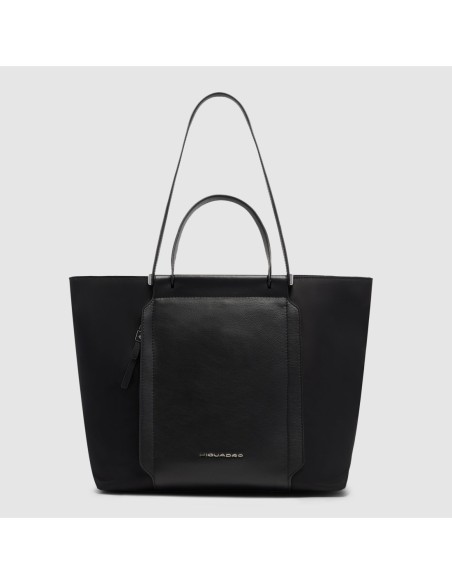 Borsa donna porta pc 14 in tessuto riciclato Piquadro Lyra – Nero - foto 1