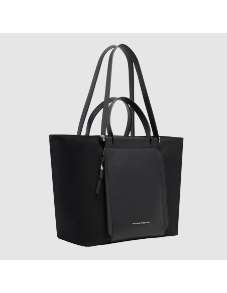 Borsa donna porta pc 14 in tessuto riciclato Piquadro Lyra – Nero - foto 2