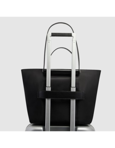 Borsa donna porta pc 14 in tessuto riciclato Piquadro Lyra – Nero - foto 3