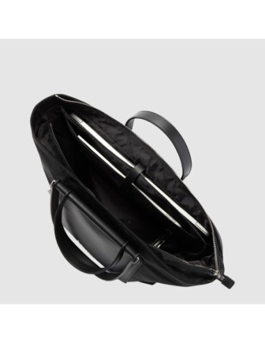 Borsa donna porta pc 14 in tessuto riciclato Piquadro Lyra – Nero - foto 4