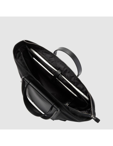 Borsa donna porta pc 14 in tessuto riciclato Piquadro Lyra – Nero - foto 4