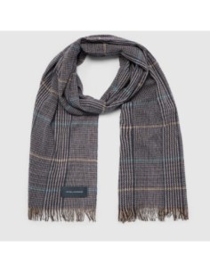 Sciarpa leggera in misto lana Piquadro SC24 – Azzurro/beige - foto 1 2