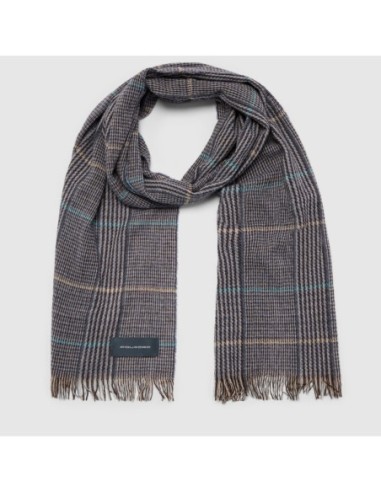 Sciarpa leggera in misto lana Piquadro SC24 – Azzurro/beige - foto 2
