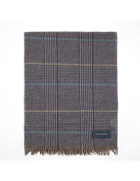 Sciarpa leggera in misto lana Piquadro SC24 – Azzurro/beige - foto 4