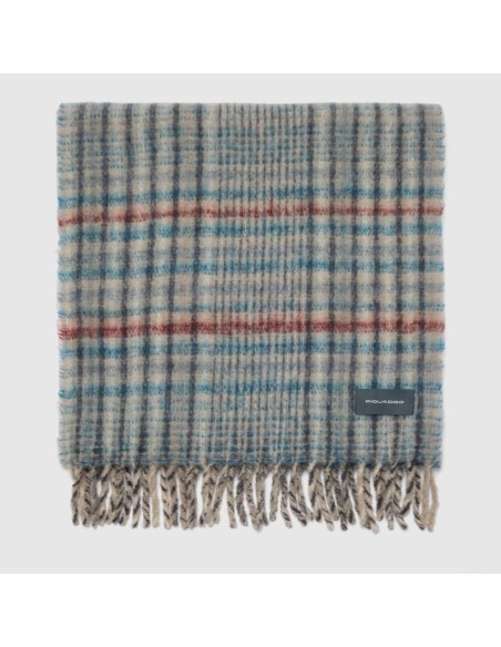 Sciarpa in misto lana effetto mohair Piquadro SC24 – Blu/rosso - foto 1