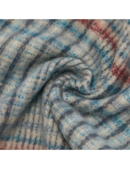 Sciarpa in misto lana effetto mohair Piquadro SC24 – Blu/rosso - foto 3