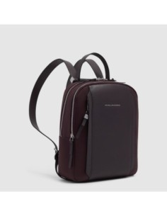 Zaino donna porta iPad in tessuto riciclato Piquadro Lyra – Bordeaux scuro - foto 1 2