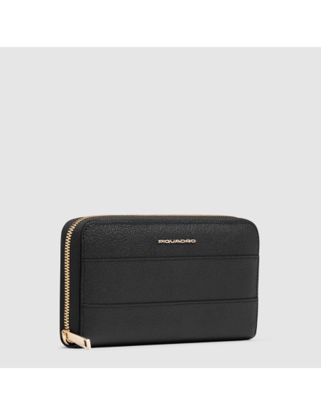 Portafogli donna grande zip-around Piquadro Patricia – Nero - foto 2