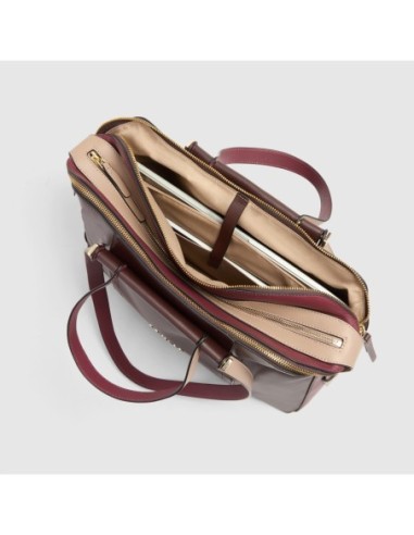 Borsa donna porta pc 14 a tre scomparti Piquadro Circle – Bordeaux/rosa - foto 4