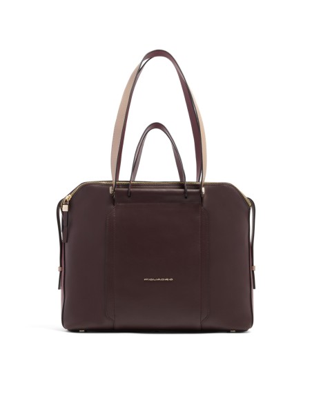 Borsa donna porta pc 14 a tre scomparti Piquadro Circle – Bordeaux/rosa - foto 6