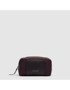 Beauty case piccolo in tessuto riciclato Piquadro Lyra – Bordeaux scuro - foto 1