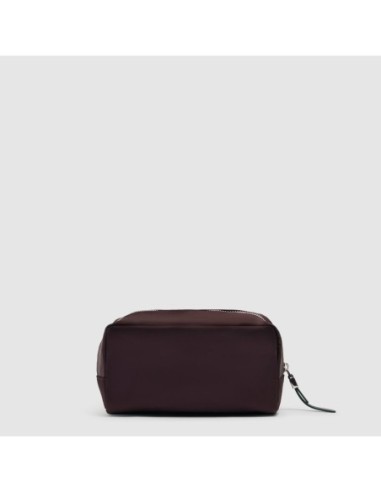 Beauty case piccolo in tessuto riciclato Piquadro Lyra – Bordeaux scuro - foto 3