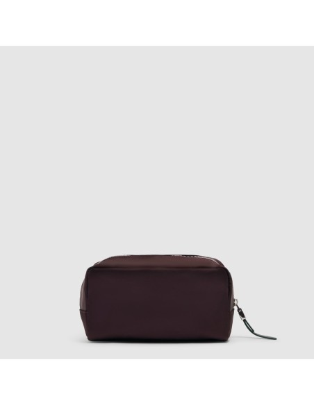 Beauty case piccolo in tessuto riciclato Piquadro Lyra – Bordeaux scuro - foto 3