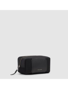 Beauty case piccolo in tessuto riciclato Piquadro Lyra – Nero - foto 1 2