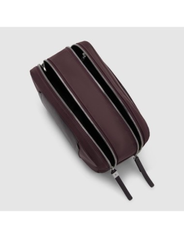 Beauty case in tessuto riciclato Piquadro Lyra – Bordeaux scuro - foto 4