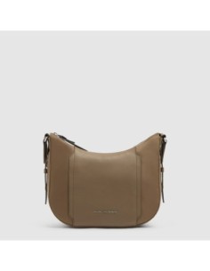 Borsa tracolla donna porta iPad mini in tessuto riciclato Piquadro Lyra – Marrone - foto 1
