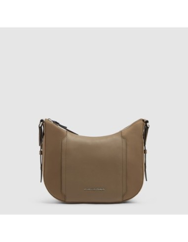 Borsa tracolla donna porta iPad mini in tessuto riciclato Piquadro Lyra – Marrone - foto 1