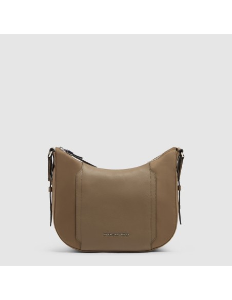 Borsa tracolla donna porta iPad mini in tessuto riciclato Piquadro Lyra – Marrone - foto 1