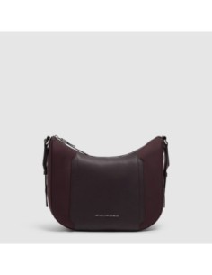 Borsa tracolla donna porta iPad mini in tessuto riciclato Piquadro Lyra – Bordeaux scuro - foto 1