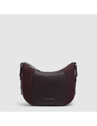 Borsa tracolla donna porta iPad mini in tessuto riciclato Piquadro Lyra – Bordeaux scuro - foto 1