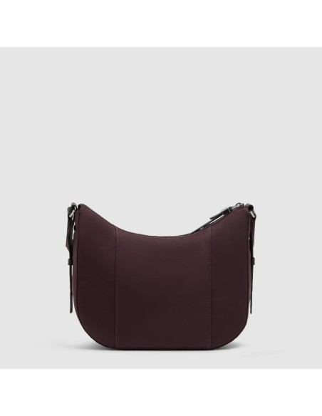 Borsa tracolla donna porta iPad mini in tessuto riciclato Piquadro Lyra – Bordeaux scuro - foto 3