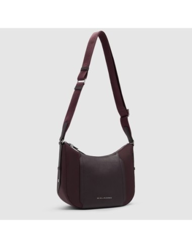 Borsa tracolla donna porta iPad mini in tessuto riciclato Piquadro Lyra – Bordeaux scuro - foto 7