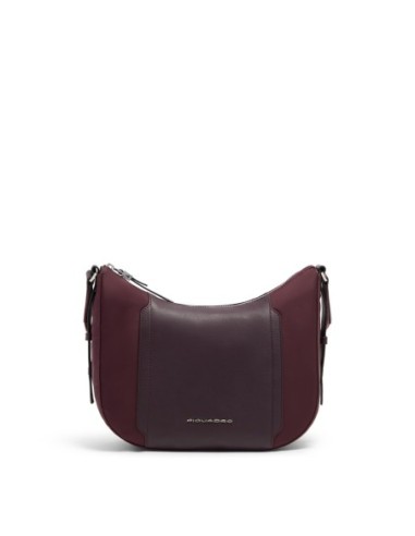 Borsa tracolla donna porta iPad mini in tessuto riciclato Piquadro Lyra – Bordeaux scuro - foto 8