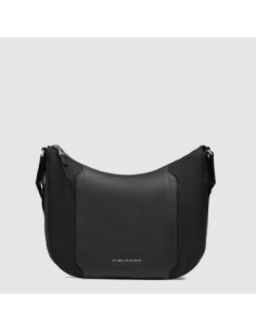 Borsa tracolla donna porta iPad mini in tessuto riciclato Piquadro Lyra – Nero - foto 1