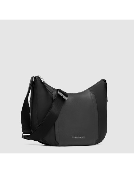 Borsa tracolla donna porta iPad mini in tessuto riciclato Piquadro Lyra – Nero - foto 2