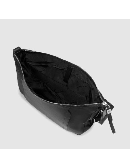 Borsa tracolla donna porta iPad mini in tessuto riciclato Piquadro Lyra – Nero - foto 5