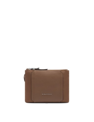 Borsa tracolla donna a tre scomparti in tessuto riciclato Piquadro Lyra – Marrone - foto 6