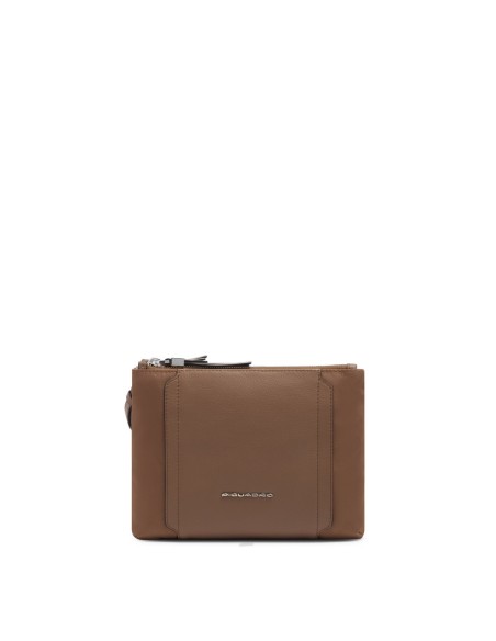 Borsa tracolla donna a tre scomparti in tessuto riciclato Piquadro Lyra – Marrone - foto 6