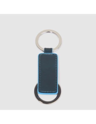 Portachiavi in pelle a due anelli Piquadro Blue Square – Blu notte - foto 3