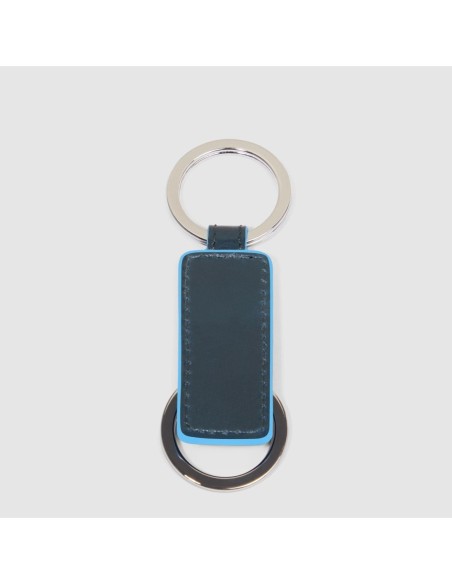 Portachiavi in pelle a due anelli Piquadro Blue Square – Blu notte - foto 3
