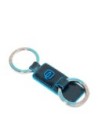 Portachiavi in pelle a due anelli Piquadro Blue Square – Blu notte