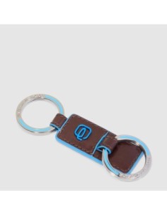 Portachiavi in pelle a due anelli Piquadro Blue Square – Mogano - foto 1