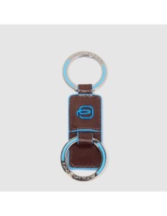 Portachiavi in pelle a due anelli Piquadro Blue Square – Mogano - foto 1 2