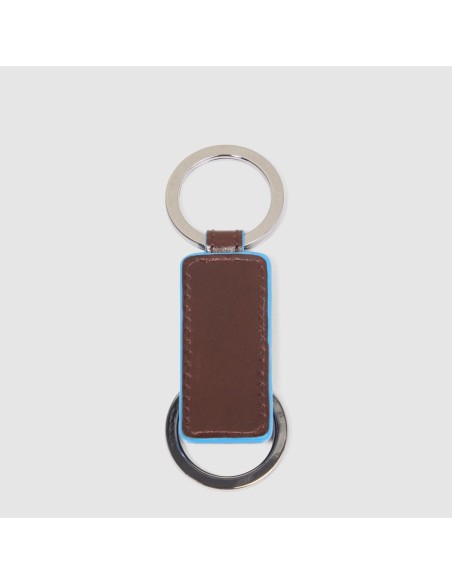 Portachiavi in pelle a due anelli Piquadro Blue Square – Mogano - foto 3