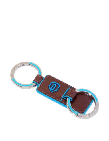 Portachiavi in pelle a due anelli Piquadro Blue Square – Mogano - foto 4