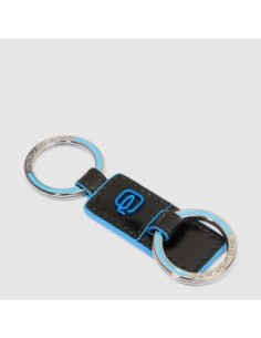 Portachiavi in pelle a due anelli Piquadro Blue Square – Nero - foto 1