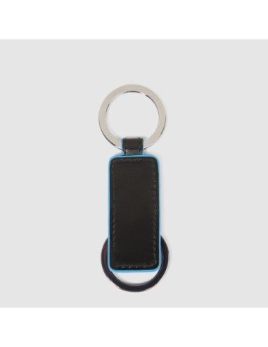 Portachiavi in pelle a due anelli Piquadro Blue Square – Nero - foto 3