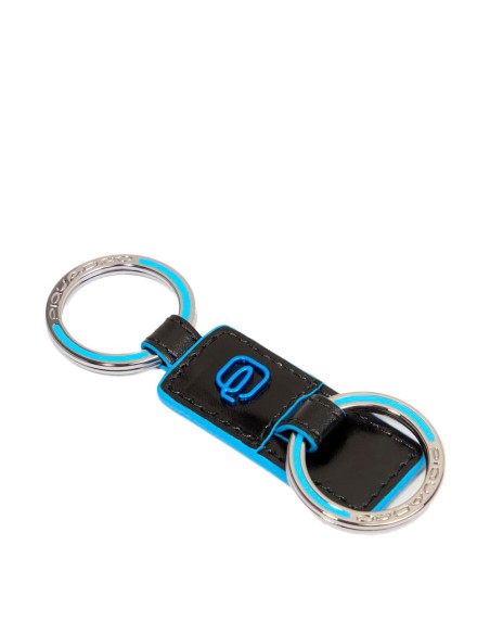 Portachiavi in pelle a due anelli Piquadro Blue Square – Nero - foto 4