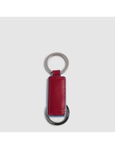 Portachiavi in pelle a due anelli Piquadro Blue Square – Rosso - foto 1 2